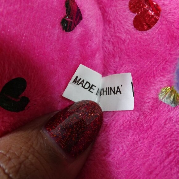 Reversible Metallic Heart Plush Octopus Toy Happy and Angry Pink and Purple - Picture 6 of 6